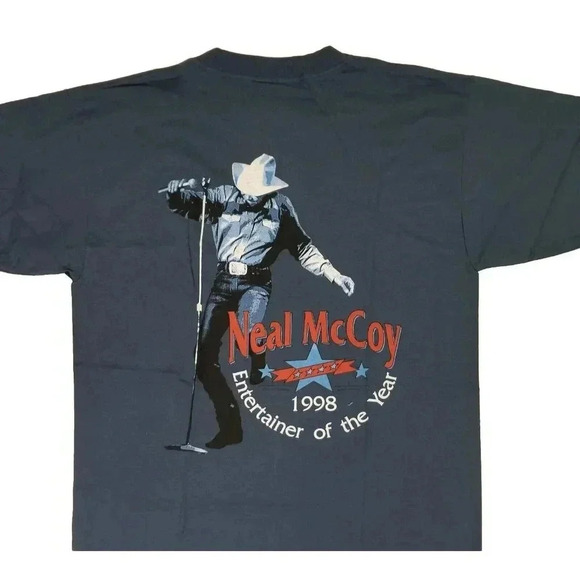 Vintage NEAL MCCOY 1998 Country Entertainer of the Year Double Sided T-Shirt L - Picture 9 of 9